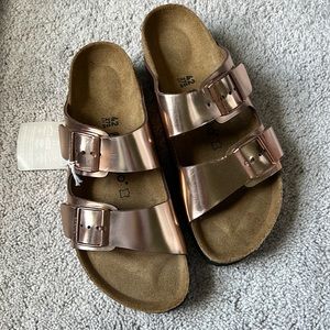 Papillio Platform Rose Gold Birkenstock Arizona Sandals
